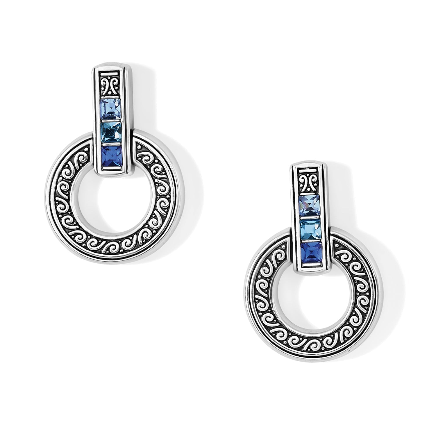 Spectrum Light Blue Round Earrings - She Chester