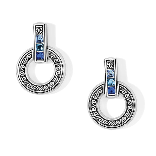 Spectrum Light Blue Round Earrings - She Chester