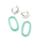 DANIELLE LINK EARRINGS RHODIUM TEAL AMAZONITE