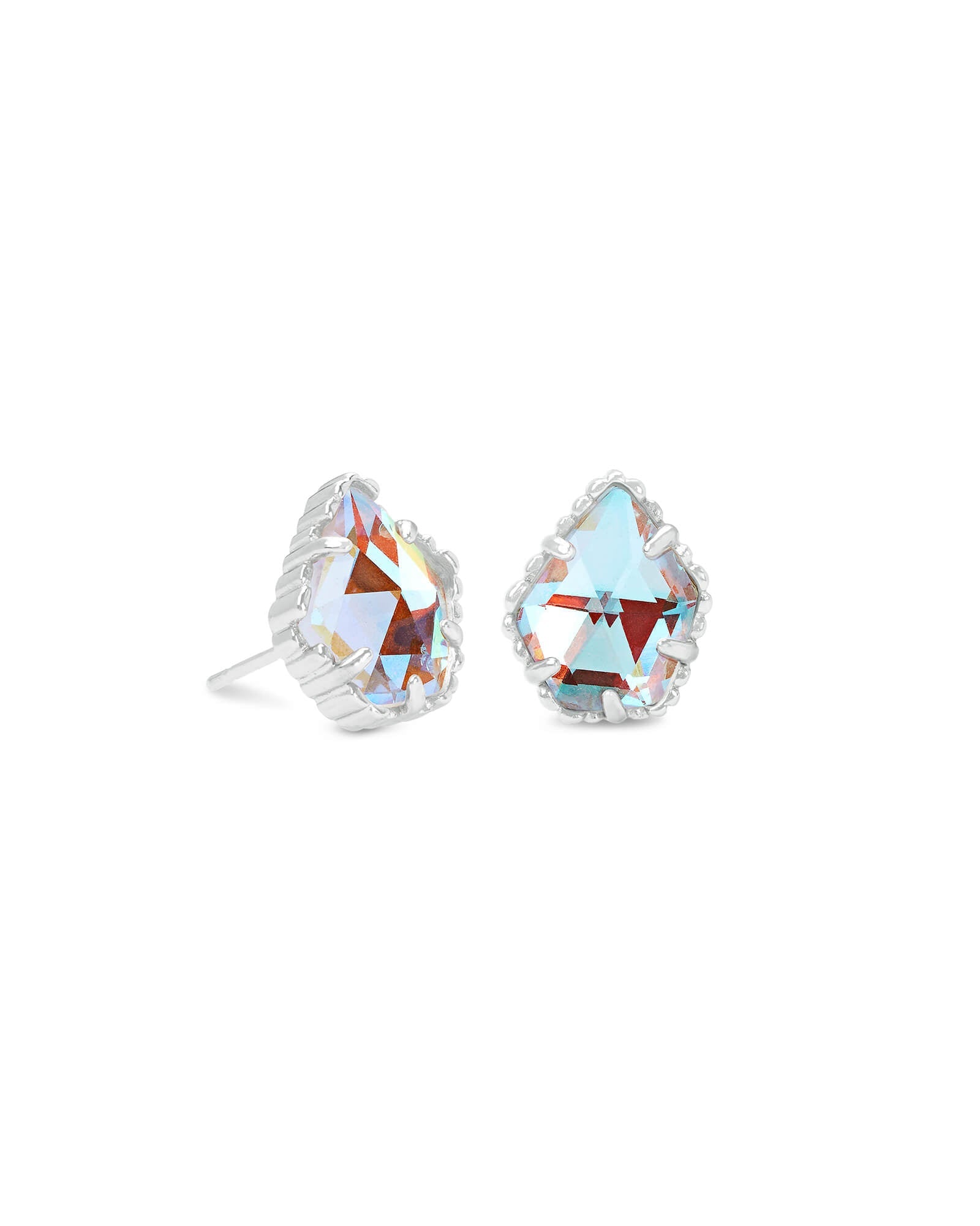 Tessa Silver Stud Earrings In Dichroic Glass - She Chester