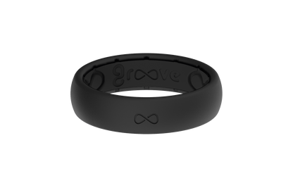 Thin Black/Black Groove Ring - She Chester