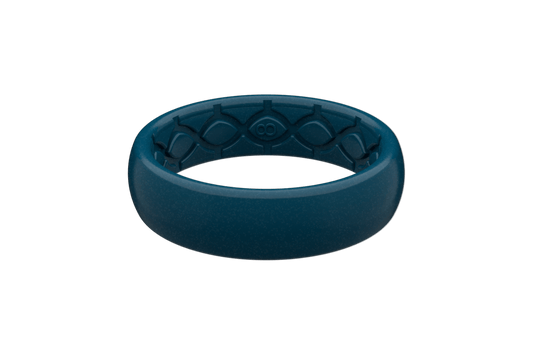 Thin Dark Ocean Groove Ring - She Chester