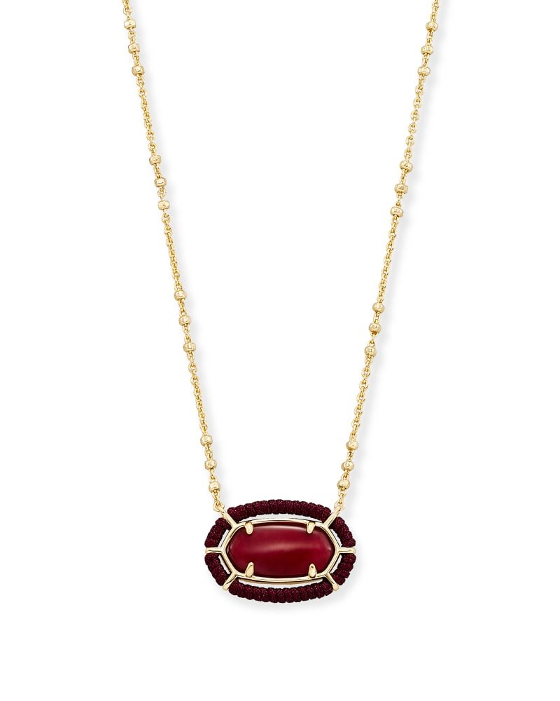 Threaded Elisa Necklace Gold Burgundy Illusion - She Chester