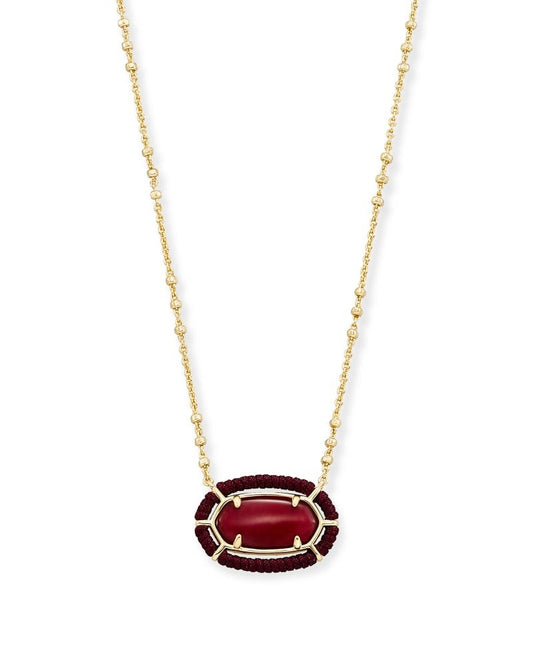 Threaded Elisa Necklace Gold Burgundy Illusion - She Chester