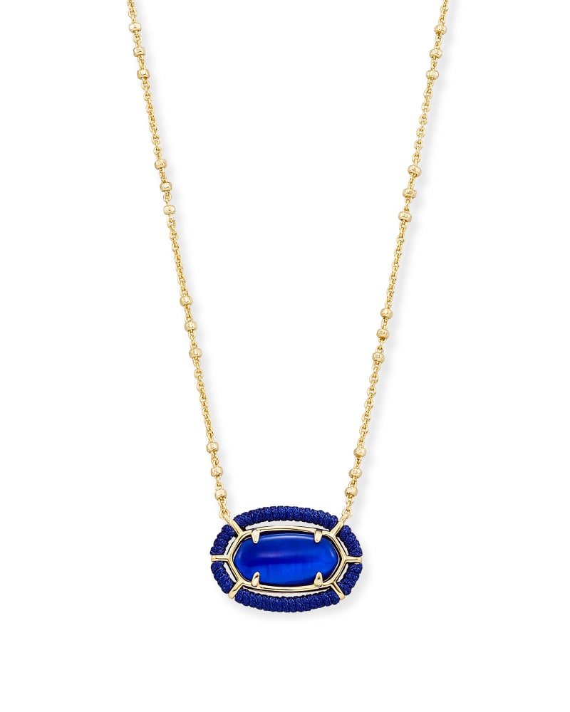 Threaded Elisa Necklace Gold Cobalt Blue Illusion - She Chester
