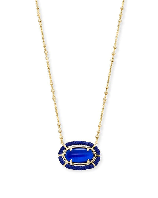 Threaded Elisa Necklace Gold Cobalt Blue Illusion - She Chester