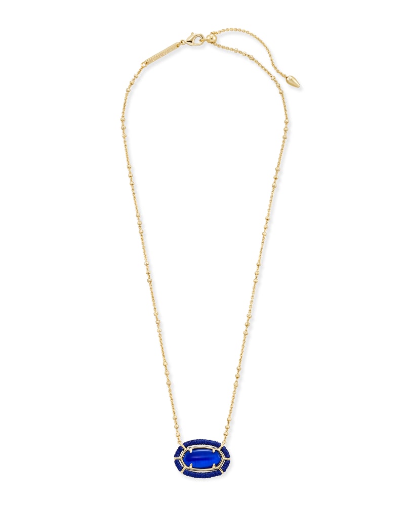 Threaded Elisa Necklace Gold Cobalt Blue Illusion - She Chester