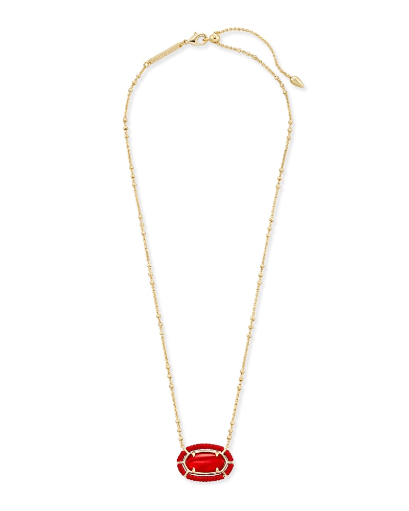 Threaded Elisa Necklace Gold Red Illusion - She Chester