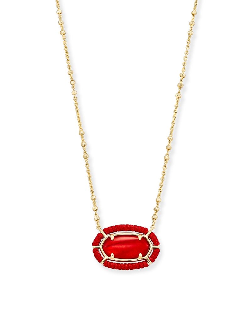 Threaded Elisa Necklace Gold Red Illusion - She Chester