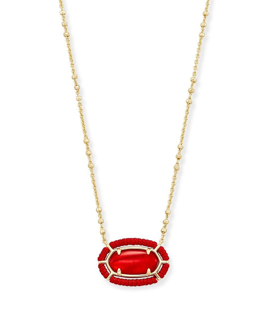 Threaded Elisa Necklace Gold Red Illusion - She Chester