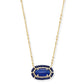 Threaded Elisa Necklace Rhodium Navy Dusted Glass - She Chester
