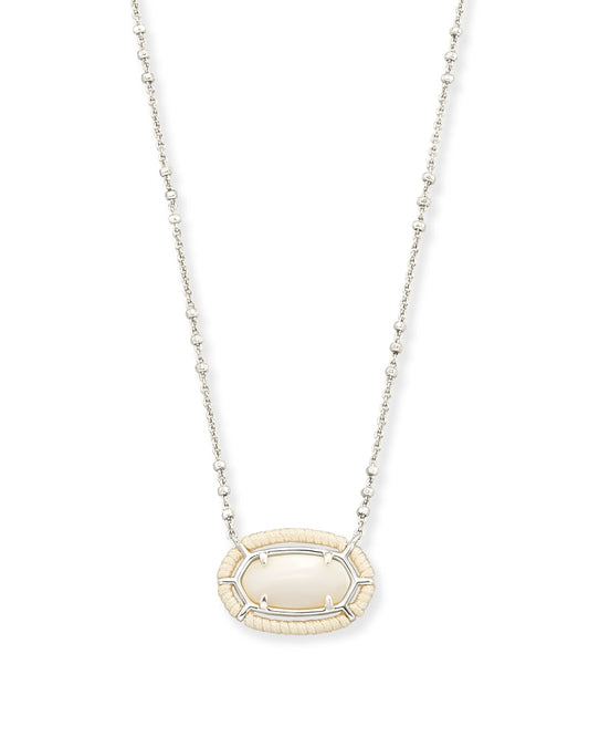 Threaded Elisa Necklace Rhodium White MOP - She Chester