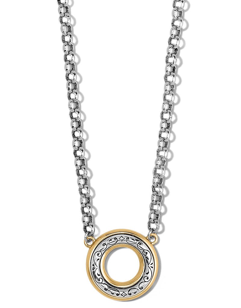 Venezia Two Tone Open Pendant Necklace - JM7312 - She Chester