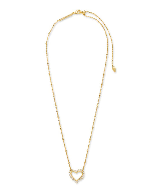 Ari Heart Delicate Bracelet Gold White Crystal