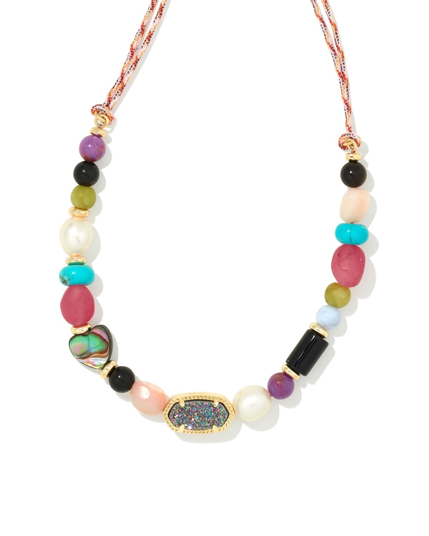 WILLA BEADED STRAND NECKLACE GOLD MULTI MIX - She Chester