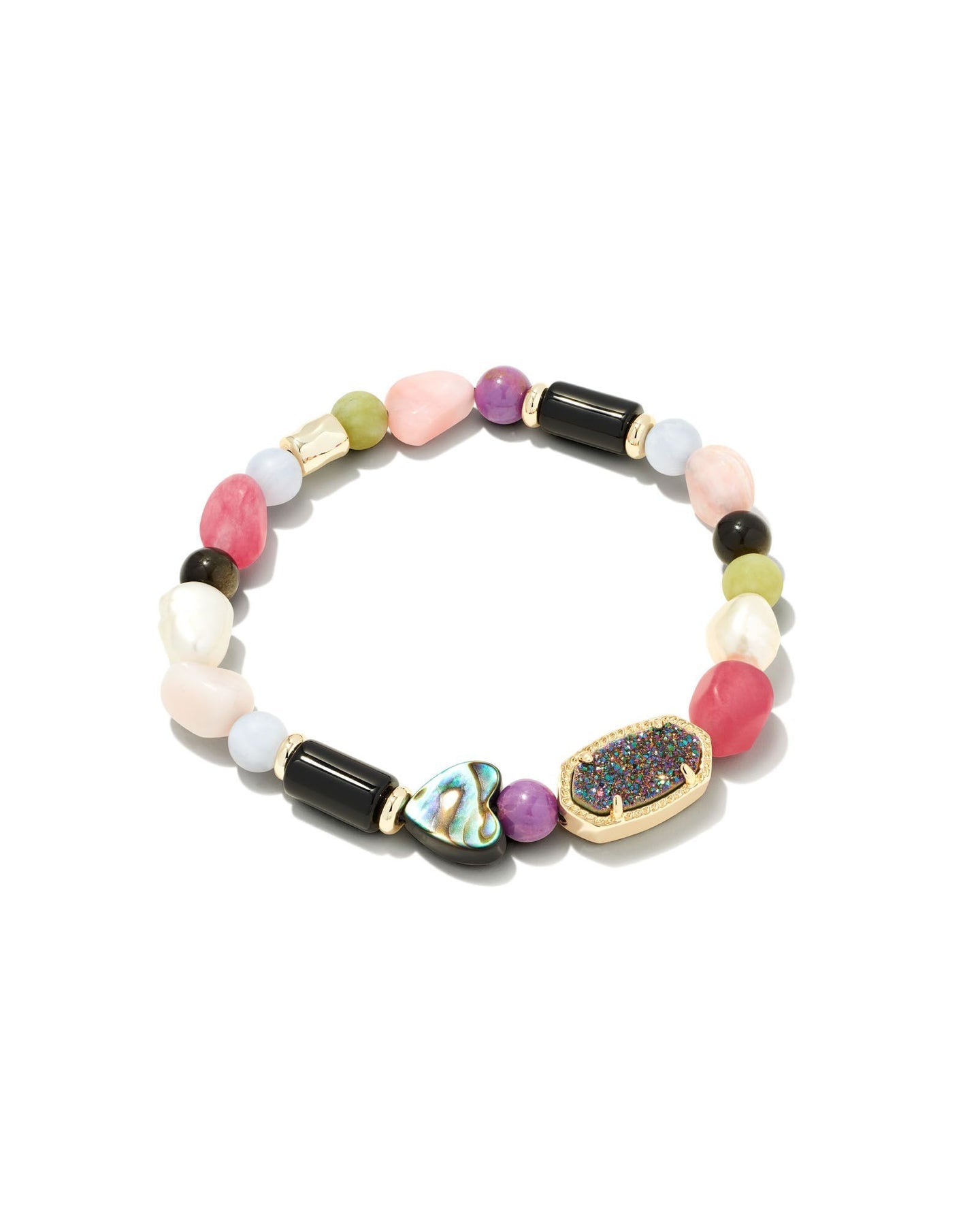 WILLA BEADED STRETCH BRACELET GOLD MULTI MIX - She Chester